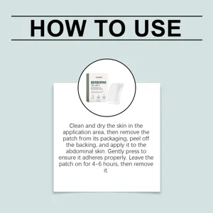 Guide d'instructions détaillé montrant comment appliquer le patch bien-être à la berbérine.