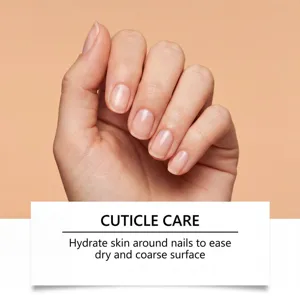 Castor oil rollerball essence detail showing nail and cuticle care for smooth healthy skin.