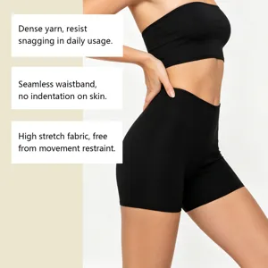 Hochbund schrittfreie Sicherheitsshorts, weicher elastischer Stoff für bequemen Sitz.