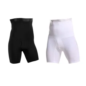 Men's high waist boxer briefs black and white breathable stretchy comfortable underwear set