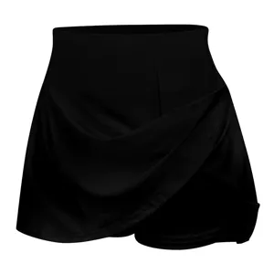 Vue de face d'une jupe-short noire pour femme avec short de sécurité intégré.