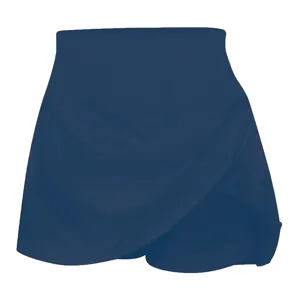 Jupe-short portefeuille taille haute bleu marine élégante avec short intégré actif