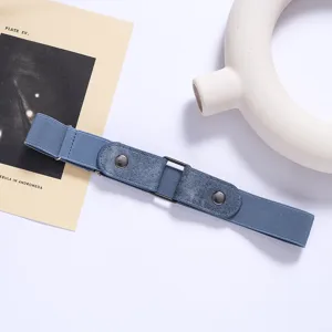 Elastic buckle-free lazy belt for women jeans, adjustable invisible waist tightener detail view.