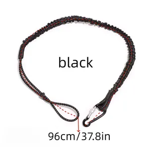 Zwart nylon veiligheidstouw voor werk op hoogte, gereedschap valbeveiliging riem 96cm.