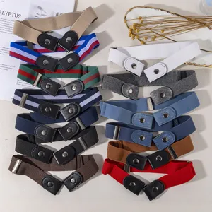 Buckle-free elastic stretch belt for jeans, adjustable invisible waist belt for women daily wear.