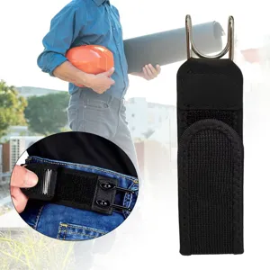Portable tactical utility belt clip with metal hooks and secure fastener for outdoor use.