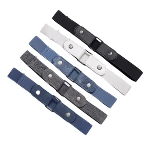 Buckle free elastic stretch belt for women jeans invisible minimalist waist belts