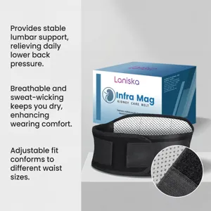 Adjustable lumbar support belt featuring breathable mesh for daily lower back relief and comfort.
