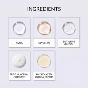 Detailoverzicht van ingrediënten voor medische lijmverwijderaar zoals glycerine en jojoba-esters