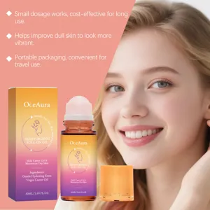 OceAura feuchtigkeitsspendendes Roll-on Gesichtsöl Detail, 50ml tragbares Rizinusöl.