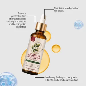 Aceite corporal botánico Moringa Nourish para hidratación intensa y textura ligera