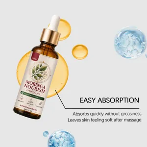 Aceite corporal botánico de Moringa 30ml absorción rápida para piel suave masajes