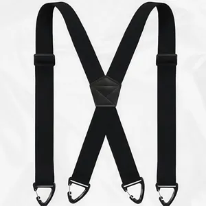 Bretelle Nere Uomo Resistenti 3.8cm Larghezza 4 Clip Lavoro Esterno Casual Nuovo