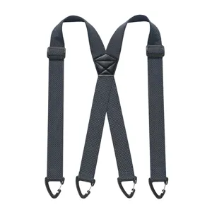 Tiranti elastici da uomo per esterni con moschettoni, grigio scuro resistente.
