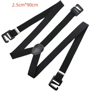 Bretelle elastiche nere da uomo 2.5cm x 90cm ganci regolabili per pantaloni giornalieri
