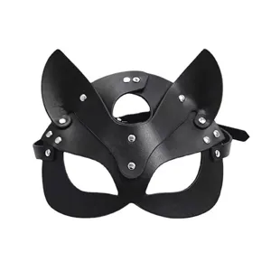PU Leder Fuchs Augenmaske Mit Metallnieten Und Strass Sexy Maskerade Kostüm Maske Für Party Damen