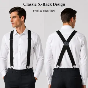 Bretelle Elastiche con Schiena a X da Uomo Resistenti Regolabili a Tinta Unita Bretelle Elastiche per Pantaloni da Lavoro