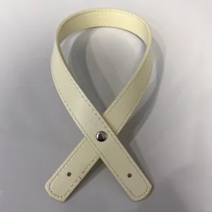 Asa corta de cuero PU crema para bolso con remache para manualidades de bolsos DIY