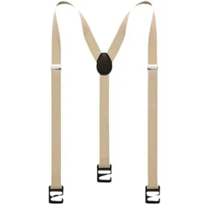 Vista dettagliata delle bretelle uomo kaki da 2.5cm con ganci pratici e design a Y.