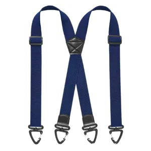 Tirantes elásticos en X de 3,8 cm para hombre con 4 ganchos metálicos en fondo blanco