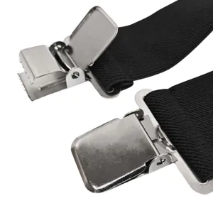 Bretelle elastiche resistenti per uomini dettaglio clip in metallo primo piano