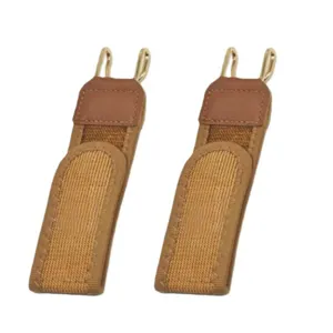 Adjustable waist buckle detail, portable jeans tightening strap with metal hook for pants.