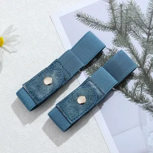 Cintura elastica senza fibbia per jeans da donna, pratico regolatore di girovita invisibile.