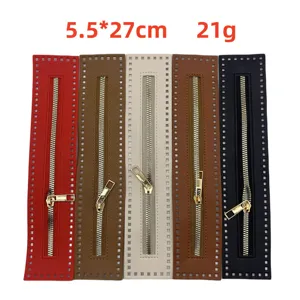 Double-Sided PU Leather Zipper Strip Resin Zipper Head DIY Handmade Bag Sewing Accessories Repair Craft Supplies