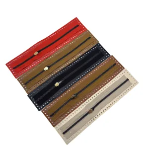 PU leather zipper strip set for DIY handmade bags, sewing accessory with resin teeth.