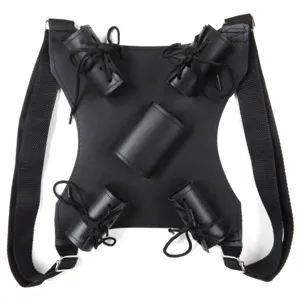 PU Leather Sword Harness Cosplay Costume Accessories Adjustable Double Shoulder Strap For Halloween Party Props