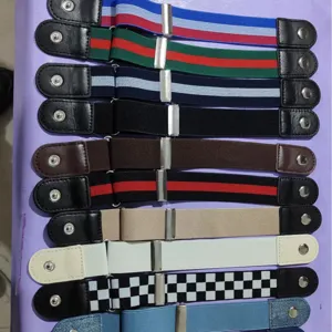 Cintura elastica senza fibbia invisibile stretch cintura in vita per jeans multicolore.