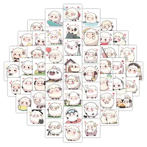 Set di 54 adorabili adesivi con pecorelle cartoon in varie pose per decorazioni fai-da-te.