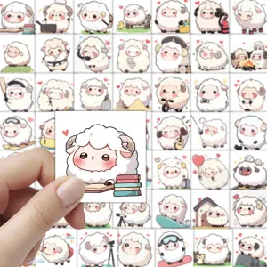 Set di 54 simpatici adesivi a forma di pecora cartoon per decorare scrapbooking