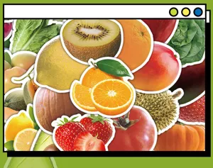 Fruit and vegetable stickers aesthetic cute waterproof vinyl decals for laptop water bottle pack.