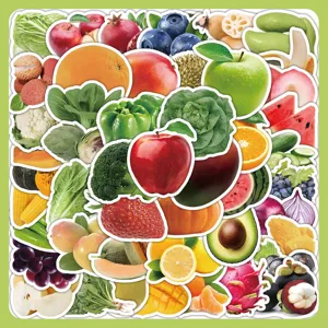 Fruit And Vegetable Stickers Waterproof PVC Decals For Luggage Laptop Scrapbook Creative Decorative Stationery