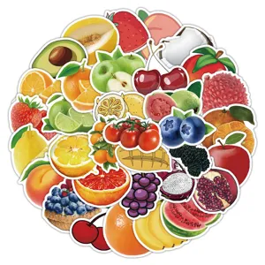 Set van 60 unieke kleurrijke fruit cartoon stickers voor kinderen waterfles decoratie