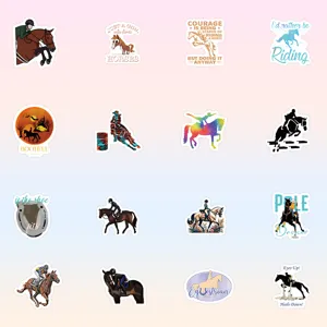 Vielfältige Reitsport-Sticker-Kollektion für Schreibwaren und Tagebuchdekoration von Reitern
