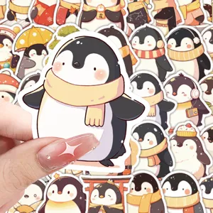 Cute cartoon penguin stickers waterproof vinyl decals for kids water bottle laptop decor
