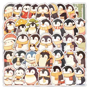 Cute cartoon penguin stickers waterproof decal set for kids water bottle laptop decor