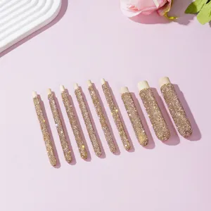 9 Pzs Diamantes Pincel Maquillaje Mango Madera Accesorios DIY Set Brillo Lujo