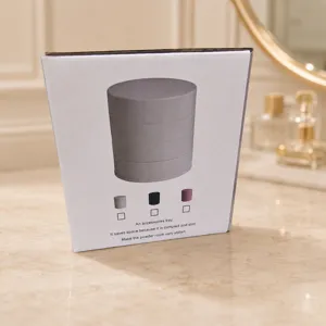 Detailed view of the 4-layer rotating jewelry storage box packaging showing color options.