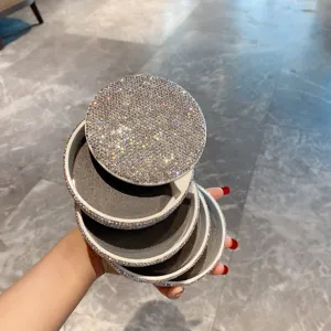 Boîte à Bijoux Rotative en Strass Organisateur de Rangement Multicouche Pour Bagues Bracelets Étui à Bijoux Rotatif en Métal de Luxe