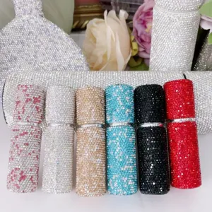 Mini frascos de spray para perfume de lujo con pedrería en varios colores para viajes