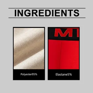 Dettaglio della composizione del materiale del tessuto dell'intimo maschile con poliestere.