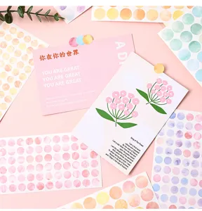 Aquarell Morandi Punktaufkleber-Set für Scrapbooking und kreative Journal-Dekoration.