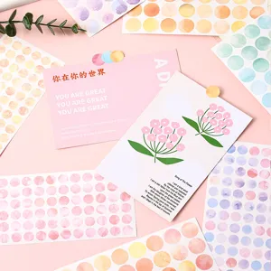 Sechs Blatt Morandi Aquarell Punktaufkleber für Scrapbooking-Journale und Kartendekorationen