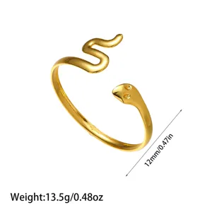 Brazalete de serpiente de acero inoxidable de 18K con 12mm de ancho y 13,5g
