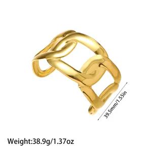 Detalle de pulsera de cadena gruesa bañada en oro 18K con peso y medidas detalladas