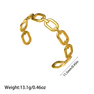 Detalle del brazalete de cadena dorada con 11,5 mm de ancho y 13,1 g de peso