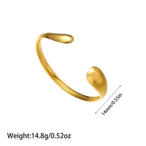 Vista detallada del brazalete dorado de 14mm de ancho con dimensiones y peso del mismo